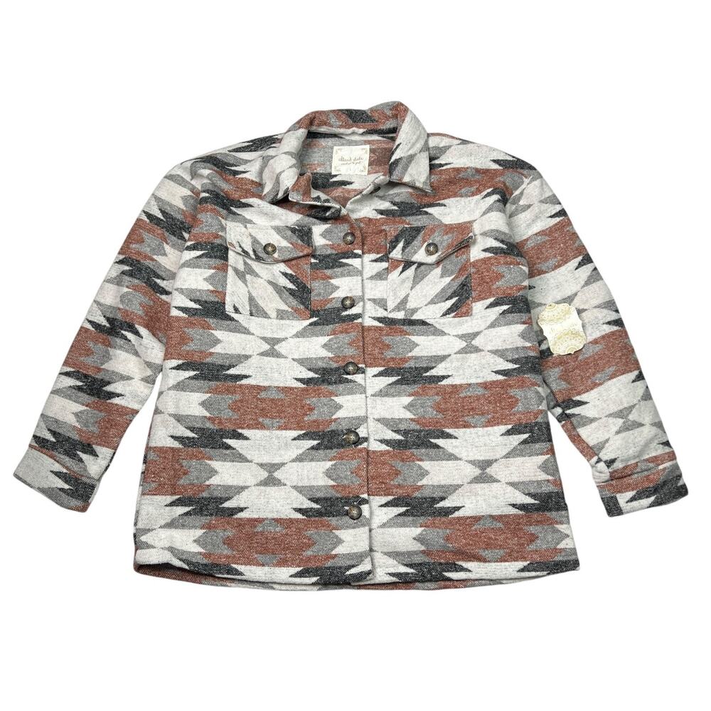 Altar'd State Southwestern Oversized Shacket Shirt Jacket NWT Rust Multi Large